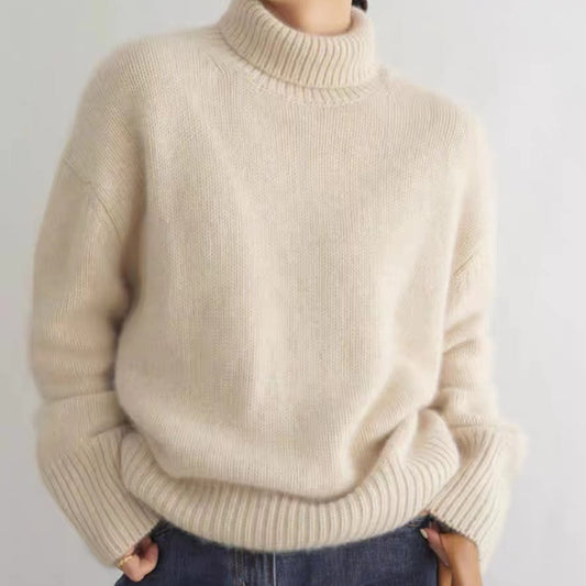 Tania™ - Kvinders Uld Turtleneck Strikket Sweater